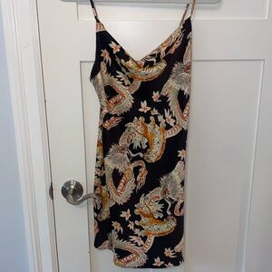 Urban Outiftters silk cowel neck mini dress